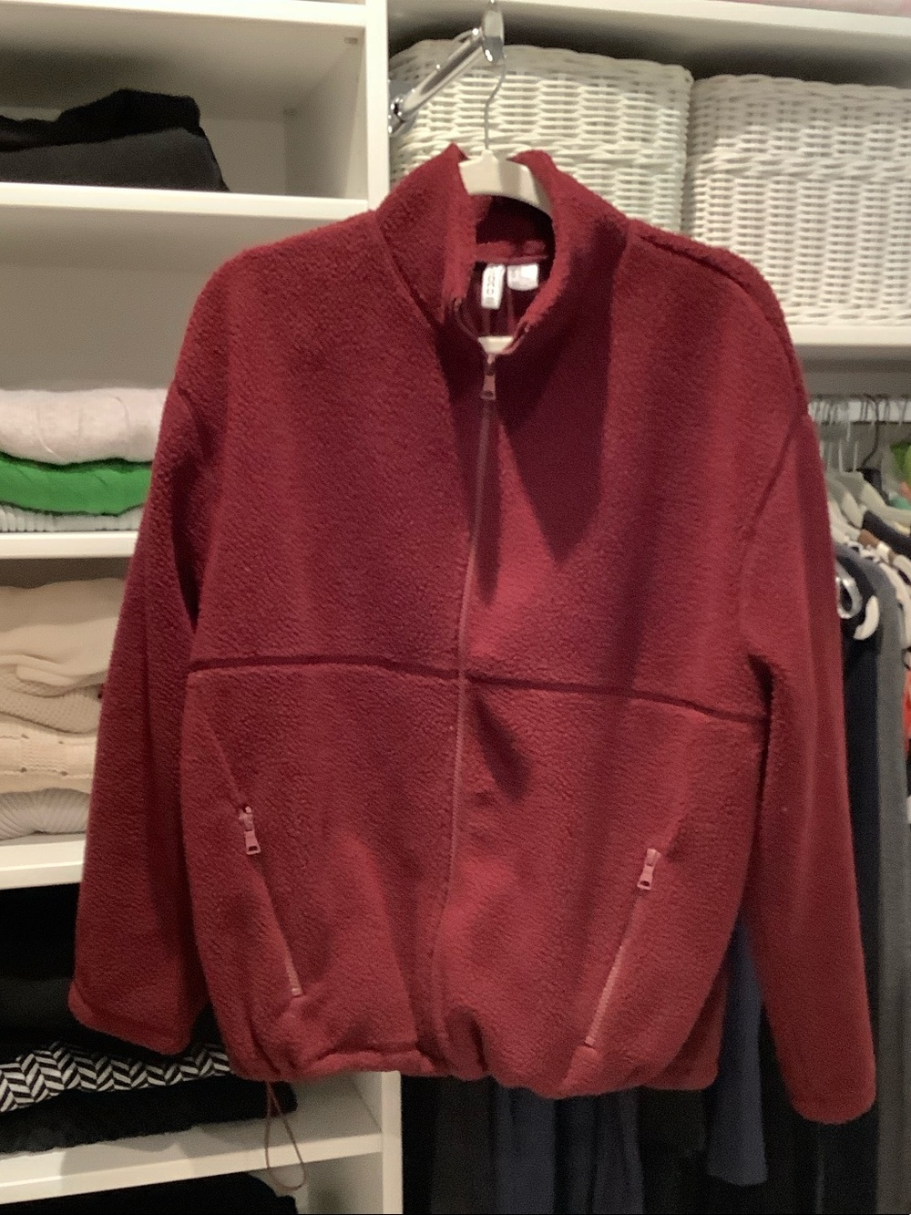 H&M Woman’s Full-Zip Fleece Jacket - Wine